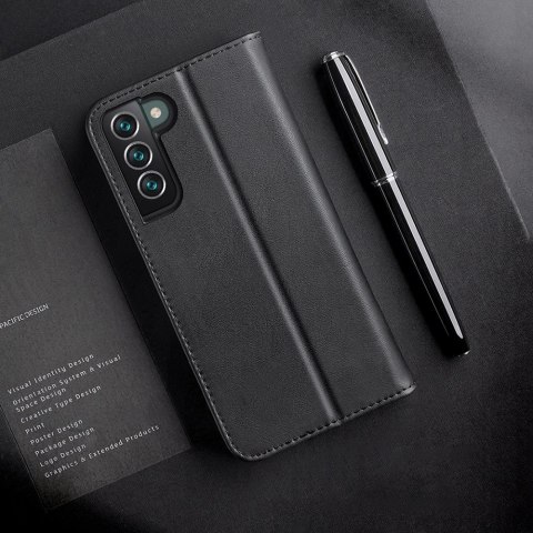 Dux Ducis Hivo skórzane etui z klapką pokrowiec ze skóry naturalnej portfel na karty i dokumenty Samsung Galaxy S22+ (S22 Plus) 