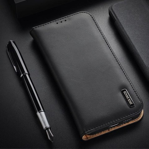 Dux Ducis Hivo skórzane etui z klapką pokrowiec ze skóry naturalnej portfel na karty i dokumenty Samsung Galaxy S22+ (S22 Plus) 