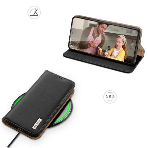 Dux Ducis Hivo skórzane etui z klapką pokrowiec ze skóry naturalnej portfel na karty i dokumenty Samsung Galaxy S22+ (S22 Plus) 