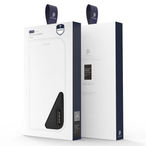 Dux Ducis Hivo skórzane etui z klapką pokrowiec ze skóry naturalnej portfel na karty i dokumenty Samsung Galaxy S22+ (S22 Plus) 