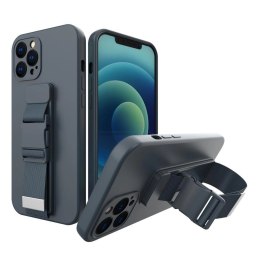 Rope Case silikonowe etui ze smyczą torebka smycz pasek do Xiaomi Redmi Note 11 Pro granatowy