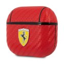 Etui Ferrari On Track PU Carbon na AirPods 3 - czerwone