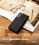 Ringke Folio Signature skórzane etui z klapką do Samsung Galaxy S22 czarny (FSS119R263)