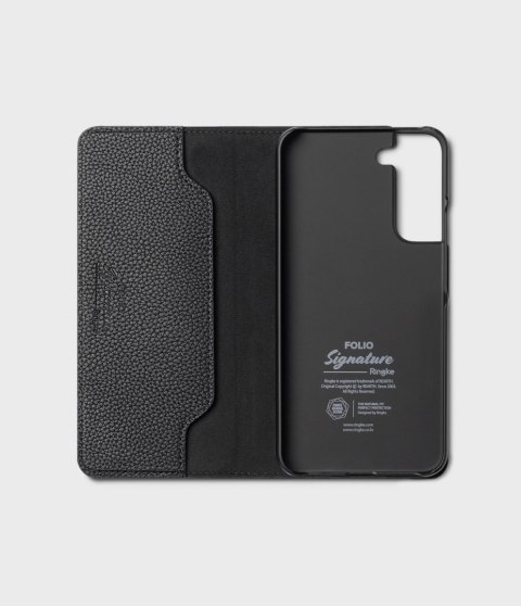 Ringke Folio Signature skórzane etui z klapką do Samsung Galaxy S22 czarny (FSS119R263)