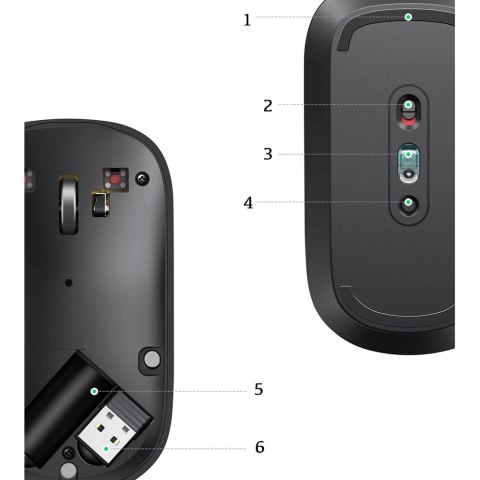 Ugreen poręczna myszka bezprzewodowa USB zielony (MU001)