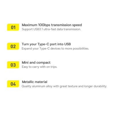 Adapter Baseus Ingenuity Series z USB-C do USB-A 10Gb/s - czarny