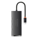 Baseus Lite Series przejściówka HUB USB Typ C - 4x USB 3.0 25cm czarny (WKQX030301)