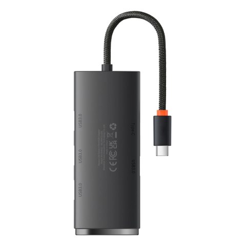Baseus Lite Series przejściówka HUB USB Typ C - 4x USB 3.0 25cm czarny (WKQX030301)