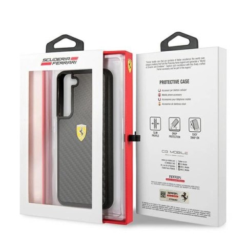 Etui Ferrari On Track Real Carbon na Samsung Galaxy S22 - czarne