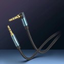 Ugreen kątowy kabel AUX 2 x mini jack 3,5 mm 1m niebieski (AV112)