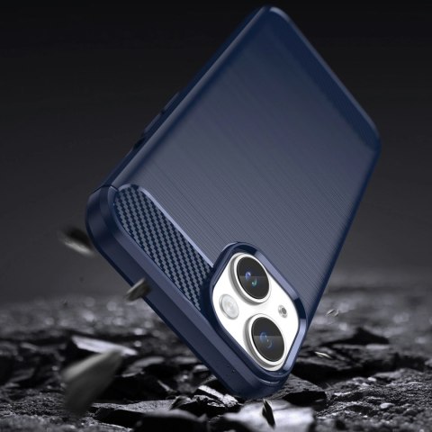 Carbon Case etui iPhone 14 Plus elastyczny żelowy pokrowiec na tył plecki niebieski