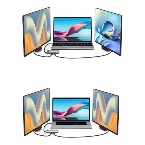 Baseus Metal Gleam Series stacja dokująca HUB 7 w 1 USB Typ C - 1 x HDMI / 1 x VGA / 3 x USB 3.2 Gen. 1 / 1 x Power Delivery / 1