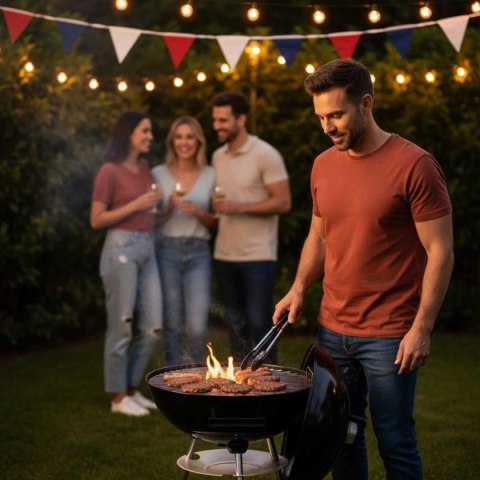 GRILL WĘGLOWY Z POKRYWĄ 41cm KINGHOFF KH-2033