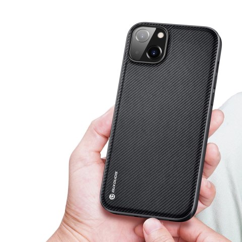 Dux Ducis Fino etui pokrowiec pokryty nylonowym materiałem iPhone 14 Plus czarny