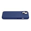 ICarer Case Leather pokrowiec etui z naturalnej skóry do iPhone 14 niebieski (WMI14220705-BU) (kompatybilne z MagSafe)