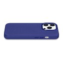 ICarer Litchi Premium Leather Case skórzane etui iPhone 14 Pro Max magnetyczne z MagSafe ciemnoniebieski (WMI14220712-DB)