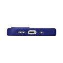 ICarer Litchi Premium Leather Case skórzane etui iPhone 14 Pro Max magnetyczne z MagSafe ciemnoniebieski (WMI14220712-DB)