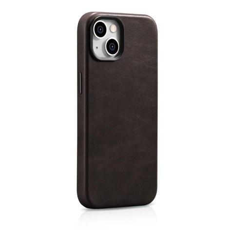ICarer Oil Wax Premium Leather Case skórzane etui iPhone 14 Plus magnetyczne z MagSafe brązowy (WMI14220703-BN)