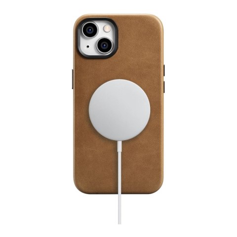 ICarer Oil Wax Premium Leather Case skórzane etui iPhone 14 Plus magnetyczne z MagSafe brązowy (WMI14220703-TN)