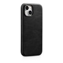 ICarer Oil Wax Premium Leather Case skórzane etui iPhone 14 Plus magnetyczne z MagSafe czarny (WMI14220703-BK)