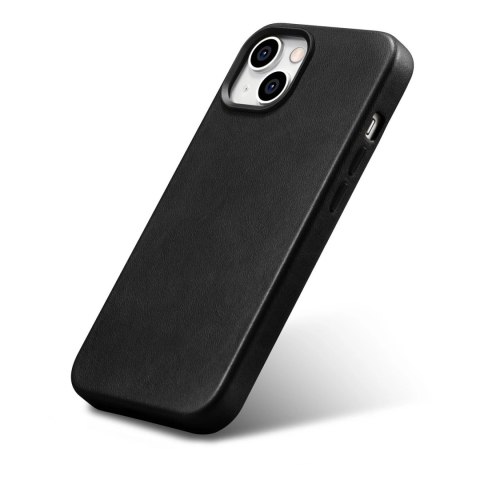 ICarer Oil Wax Premium Leather Case skórzane etui iPhone 14 Plus magnetyczne z MagSafe czarny (WMI14220703-BK)