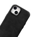 ICarer Oil Wax Premium Leather Case skórzane etui iPhone 14 Plus magnetyczne z MagSafe czarny (WMI14220703-BK)