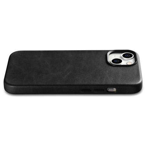 ICarer Oil Wax Premium Leather Case skórzane etui iPhone 14 Plus magnetyczne z MagSafe czarny (WMI14220703-BK)