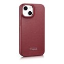 ICarer CE Premium Leather Folio Case skórzane etui iPhone 14 Plus z klapką magnetyczne MagSafe czerwony (WMI14220715-RD)