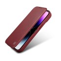 ICarer CE Premium Leather Folio Case skórzane etui iPhone 14 Plus z klapką magnetyczne MagSafe czerwony (WMI14220715-RD)