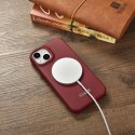 ICarer CE Premium Leather Folio Case skórzane etui iPhone 14 Plus z klapką magnetyczne MagSafe czerwony (WMI14220715-RD)