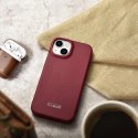 ICarer CE Premium Leather Folio Case skórzane etui iPhone 14 Plus z klapką magnetyczne MagSafe czerwony (WMI14220715-RD)