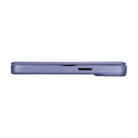 ICarer CE Premium Leather Folio Case skórzane etui iPhone 14 Plus z klapką magnetyczne MagSafe jasnofioletowy (WMI14220715-LP)