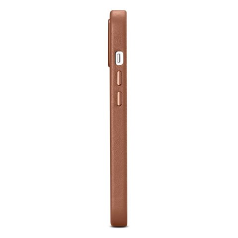 ICarer Case Leather pokrowiec etui z naturalnej skóry do iPhone 14 Plus brązowy (kompatybilne z MagSafe)
