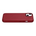 ICarer Case Leather pokrowiec etui z naturalnej skóry do iPhone 14 Plus czerwony (kompatybilne z MagSafe)