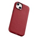 ICarer Case Leather pokrowiec etui z naturalnej skóry do iPhone 14 Plus czerwony (kompatybilne z MagSafe)