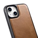 ICarer Leather Oil Wax etui pokryte naturalną skórą do iPhone 14 Plus brązowy (WMI14220719-TN)