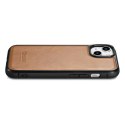 ICarer Leather Oil Wax etui pokryte naturalną skórą do iPhone 14 Plus brązowy (WMI14220719-TN)