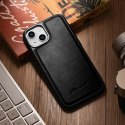 ICarer Leather Oil Wax etui pokryte naturalną skórą do iPhone 14 Plus czarny (WMI14220719-BK)