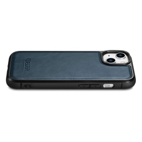ICarer Leather Oil Wax etui pokryte naturalną skórą do iPhone 14 Plus niebieski (WMI14220719-BU)