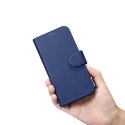 ICarer Wallet Case 2in1 etui iPhone 14 Pro Max skórzany pokrowiec z klapką Anti-RFID niebieski (WMI14220728-BU)