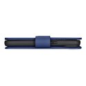 ICarer Wallet Case 2in1 etui iPhone 14 Pro skórzany pokrowiec z klapką Anti-RFID niebieski (WMI14220726-BU)