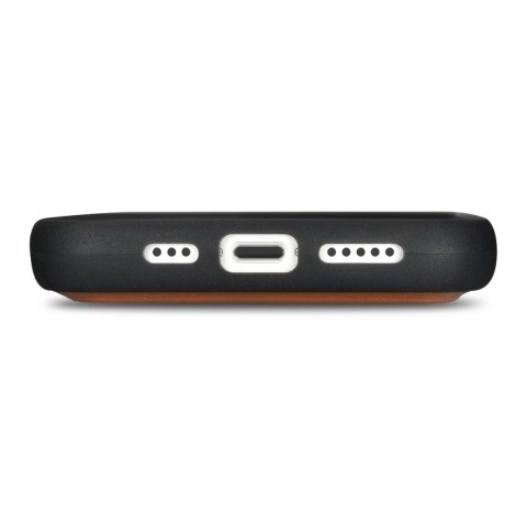 ICarer Wallet Case 2in1 etui iPhone 14 skórzany pokrowiec z klapką Anti-RFID brązowy (WMI14220725-BN)