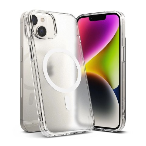 Ringke Fusion Magnetic magnetyczne sztywne etui z żelową ramką do iPhone 14 Plus półprzezroczysty (kompatybilne z MagSafe)