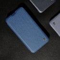 Nillkin Qin Cloth Pro Case etui do iPhone 14 Plus osłona na aparat kabura pokrowiec obudowa z klapką niebieski