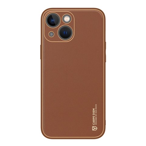 Dux Ducis Yolo etui iPhone 14 Plus elegancki pokrowiec ze skóry ekologicznej brązowy