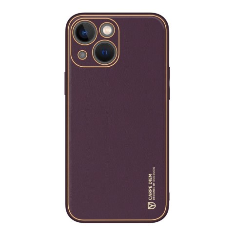 Dux Ducis Yolo etui iPhone 14 Plus elegancki pokrowiec ze skóry ekologicznej fioletowy