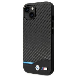 Etui BMW Leather Carbon na iPhone 14 Plus - czarne