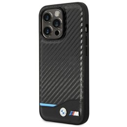 Etui BMW Leather Carbon na iPhone 14 Pro - czarne