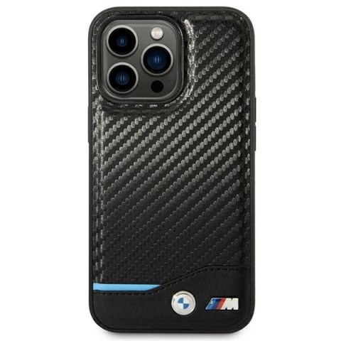 Etui BMW Leather Carbon na iPhone 14 Pro - czarne