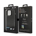 Etui BMW Leather Carbon na iPhone 14 Pro - czarne